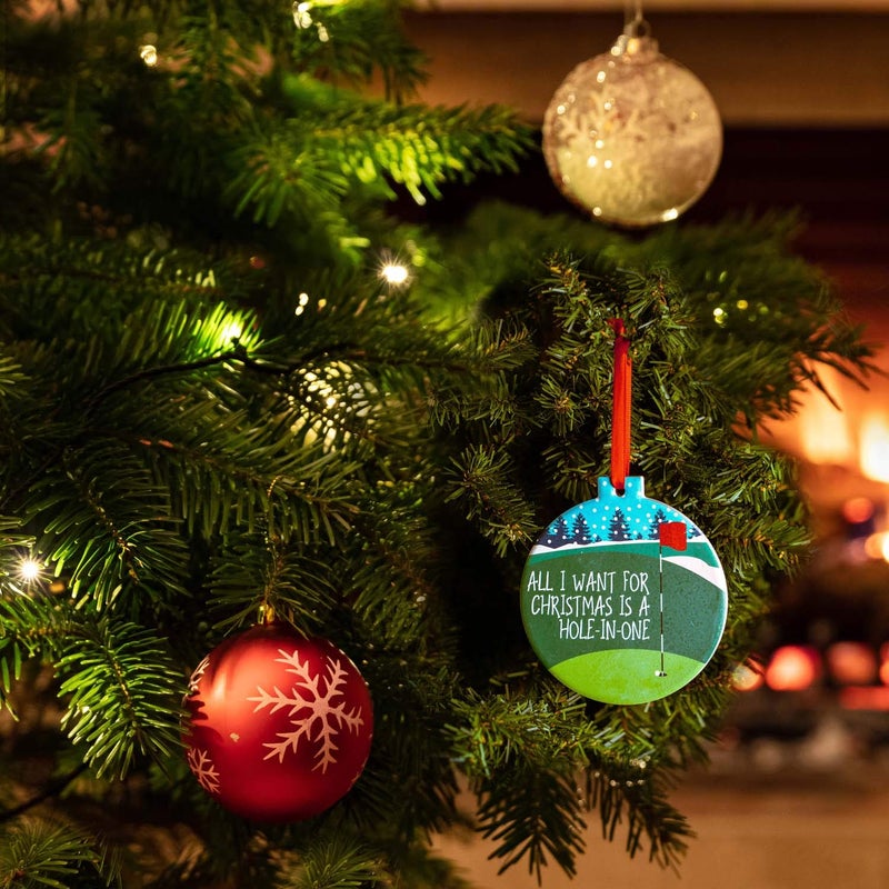 ChalkTalkSPORTS Golf Round Ceramic Ornament | Hole in One - Image 2